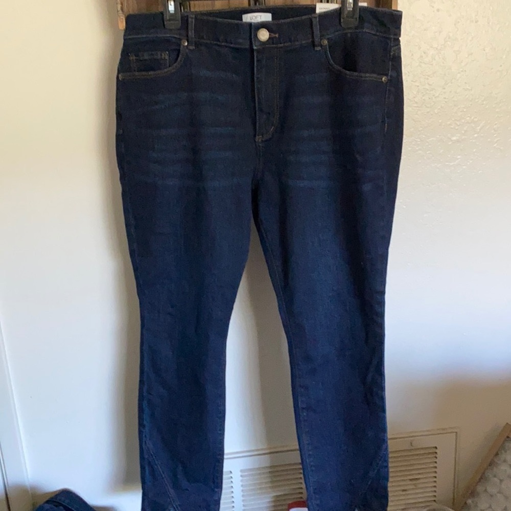 Loft V-hem skinny jeans 14 P